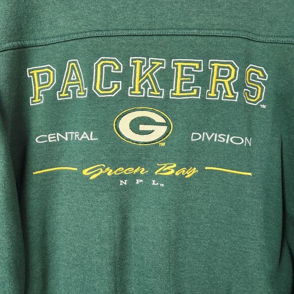 VTG 90s Green Bay Packers Sweater Men L Green Embroidered NFL Retro Colorblock - Picture 3 of 12